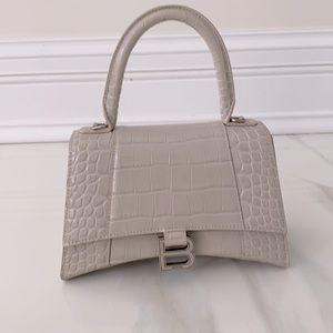 Balenciaga Hourglass Small Crocodile-embossed Top Handle Bag